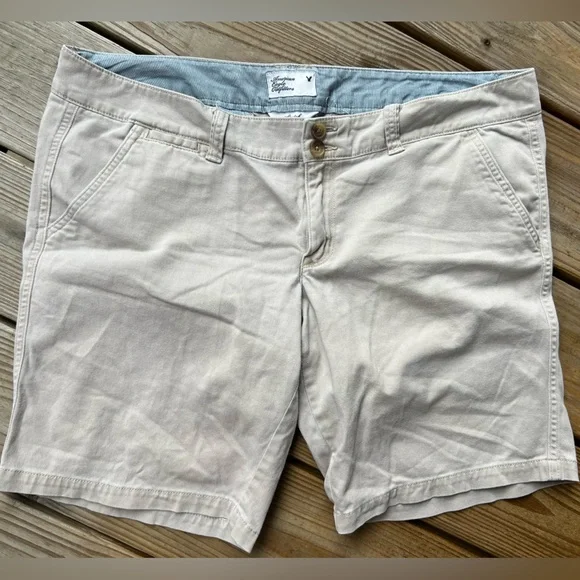 American Eagle Outfitters Size 12 Stretch Women’s Casual Tan Shorts - Picture 4 of 8